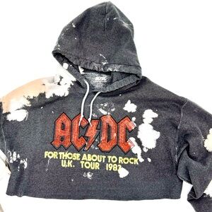 AC/DC Gray Hoodie with White Logo